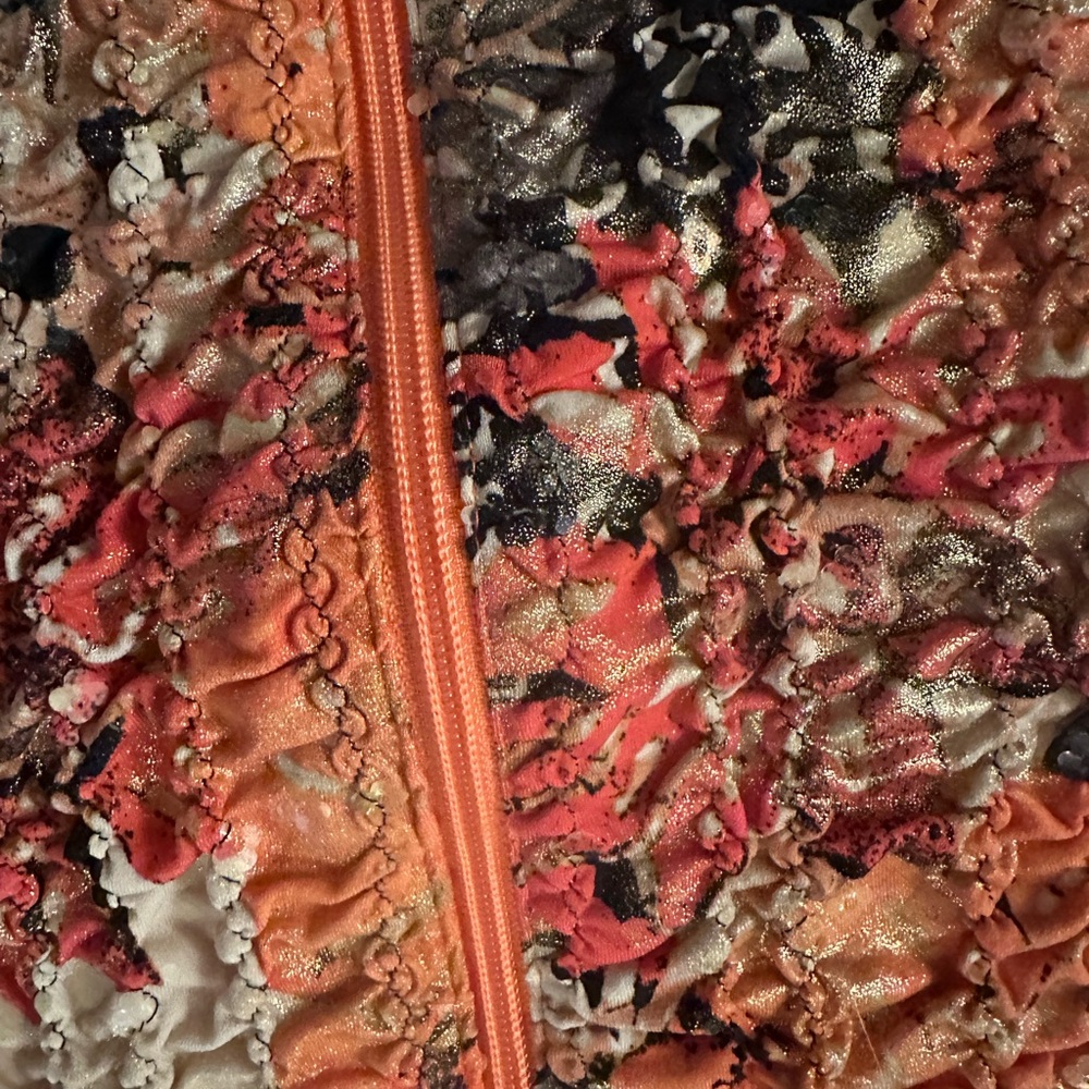 Joseph Ribkoff Orange and Cream Jacket - Picture 5 of 6
